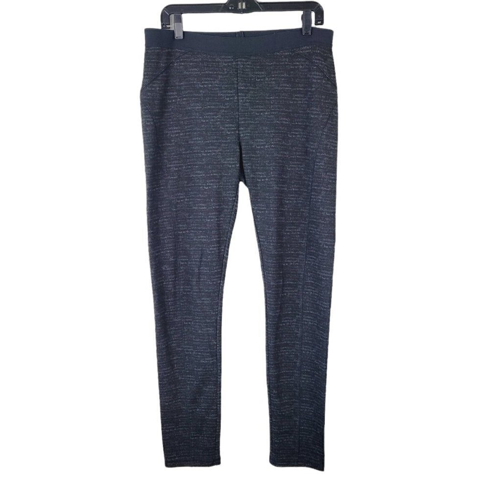 Rachael Rachael Roy Sz XL Leggings Black Gray Knit Textured Casual Mid Rise VGC
